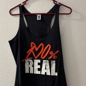 Zumba Fitness Black and Orange '100% Real' Tank Top